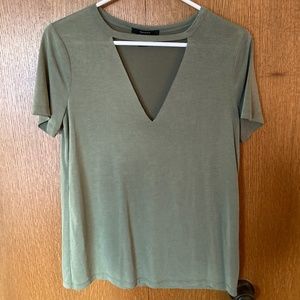Forever 21 Size S Army Green V neck T shirt